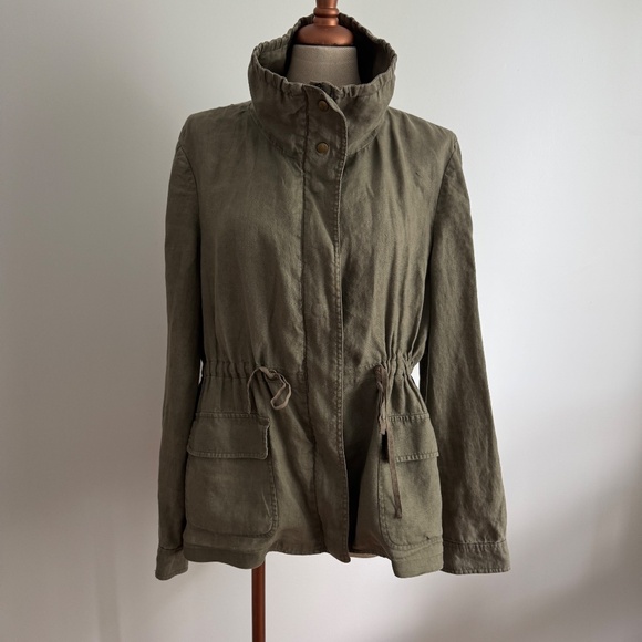 Sussan - Khaki Linen Blend Jacket - Picture 1 of 13
